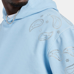 Atacado homens <span class=keywords><strong>Plus</strong></span> tamanho <span class=keywords><strong>Pullover</strong></span> Hoodie 100% algodão poliéster pesado inverno casaco com strass detalhe com capuz Design - Product Image 4
