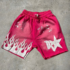 กางเกงขาสั้นผ้าฟริก์เทอร์รี่สำหรับผู้ชายกางเกงขาสั้นโอเวอร์ไซส์ลายพิมพ์โลโก้ออกแบบได้ตามต้องการ - Product Image 4