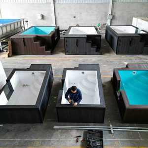 สระว่ายน้ำอะคริลิกขนาด 20 ฟุต พร้อมระบบทำความร้อน กระเบื้องไฟเบอร์กลาสอเนกประสงค์ โมเสกเซรามิก สระว่ายน้ำกลางแจ้งแบบตั้งพื้น - Product Image 4