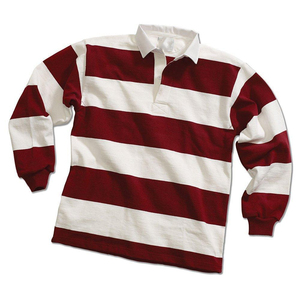 Chemise de rugby vintage personnalisée pour hommes Chemise de rugby à manches longues à rayures cousues Chemise de rugby de style polo de rugby pour hommes Maillot d'école - Product Image 5