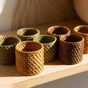 Anneau porte-serviette décoratif en rotin, anneaux pour serviettes, décoration de mariage, fabriqué au Vietnam, vente en gros - Product Image 5