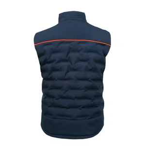 Gilet matelassé imperméable pour homme, nouveau design, bleu marine/noir, vêtement d'extérieur d'hiver, sans manches, 100% polyester, personnalisable - Product Image 2
