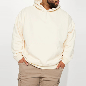 Vente en gros de sweat-shirts à capuche unisexes en molleton 100% coton, surdimensionnés, logo personnalisé, sans cordon de serrage - Product Image 2