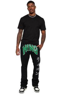 Pantalones de chándal personalizados para dobladillo de algodón/poliéster para parche bordado desgastado acampanado de cintura media para hombres - Product Image 6