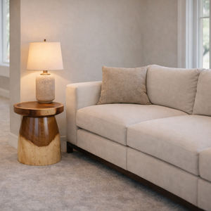 Taburete de Diseño Minimalista en Forma de Hongo, Madera Natural de Suar o Monkey Pod, Mesa Auxiliar de Madera Sólida, Mueble Decorativo - Product Image 6