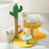 Tour pour chat en chanvre et cactus, multi-niveaux, avec lit surélevé de 30 cm et poteau à gratter en sisal, pour tous les chats d'intérieur - Vente en gros