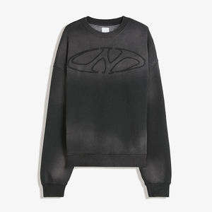 Pull vintage ras du cou lavé sweats pour hommes lavage à l'acide sérigraphié surdimensionné poids lourd 100% coton mélangé haut athlétique - Product Image 1