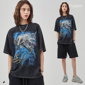 Tshirt uni surdimensionné en coton de haute qualité pour hommes, imprimé vierge, logo personnalisé - Product Image 2