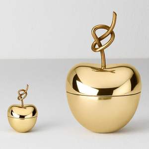 Pear Custom Shape <b>Large</b> Metal Silver and Gold Electroplated Stainless Steel Pear Candle Vessel - Product Image 2
