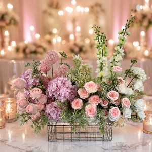 Ramo de Hortensias Rosas Artificiales al por Mayor, Resistentes al Agua, Duraderas, Aromáticas, para Arreglos de <span class=keywords><strong>Boda</strong></span>, Decoración de Hoteles y Eventos - Product Image 1