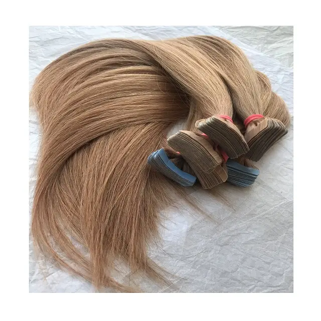 Invisible Skin Weft Color No. #12 Tape Human Hair Extension Wholesale 20" Tape Extension Double Side Indian Tape Hair Extensions