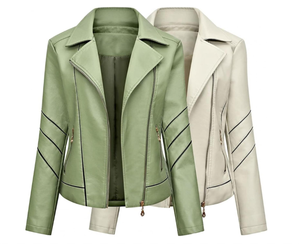 Chaquetas de cuero Abrigos de mujer Chaquetas de cuero de mujer sólida Ropa de calle de moda - Product Image 5