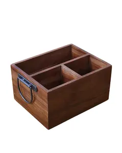 Porta Cubiertos de Madera de Mango para Cubiertos y Utensilios, Nuevo Porta Cubiertos de Madera en Estilo Moderno, Caja de Madera a Precio de Mayoreo - Product Image 1