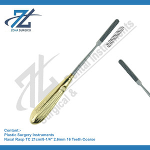MALTZ Râpe Nasale TC 21cm 2.6mm 16 Dents Grossière Haute Qualité Chirurgie Plastique Base Instruments Chirurgicaux Fabricant Pakistan - Product Image 2