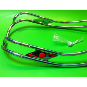 Protectores de piernas dobles estilo Ulma con gemas rojas, Lambretta LI S1/S2 + TV1 + TV2 - Product Image 3