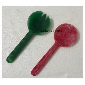 Luxury Salad Server Set Hand Poured Resin Salad Spoon Set Serving Tools Kitchenware <b>Households</b> <b>Items</b> Salad Tools Home Hotel Use - Product Image 1