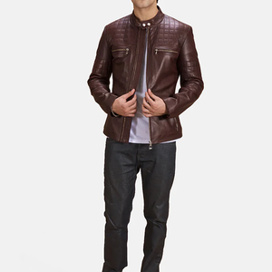 Chaqueta de invierno de cuero auténtico con logotipo personalizado OEM elegante al por mayor para hombre recién llegada chaqueta de invierno de cuero éxito de ventas - Product Image 4