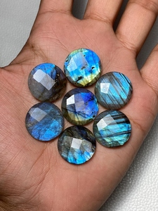 ชุดอัญมณีหลวมสีฟ้าลายกุหลาบไฟลาบราดอไรต์สีฟ้าไฟสีฟ้าธรรมชาติสีดำสีรุ้งสำหรับทำเครื่องประดับ - Product Image 2