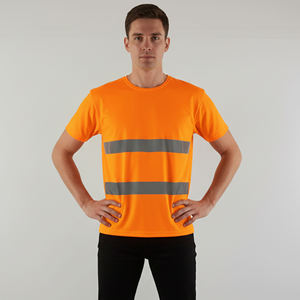Chemise de sécurité de chantier en polyester haute visibilité, imperméable, avec éclairage LED, conforme à la norme ANSI Classe 2, bande réfléchissante, couleur unie, logo personnalisé pour hommes - Product Image 4
