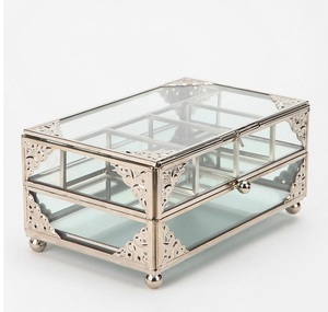 Premium vintage style floral embossed metal jewellery <b>box</b> with secure latchs durable and elegant <b>keepsake</b> organizer - Product Image 2