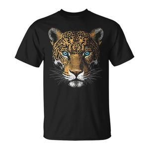 T-shirt promozionale con illustrazione a tema animale Jaguar Occhi Blu - Product Image 1