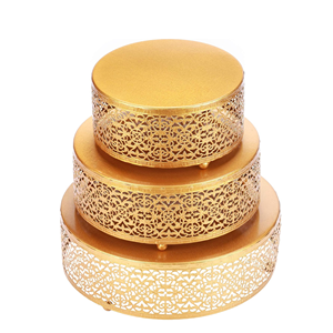 Support à gâteau en métal doré poli, style antique, pour décorations de mariage et d'anniversaire, métal pur de haute qualité, durable, classique - Product Image 3