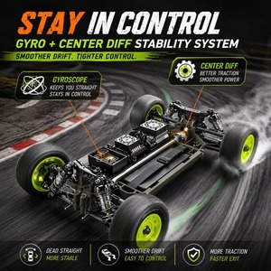 UDIRC 1203PRO 1/12 50MPH 3S Camioneta RC de Pista Corta sin Escobillas con Giroscopio y Diferencial Central 4WD Todoterreno para Desierto RTR - Product Image 2