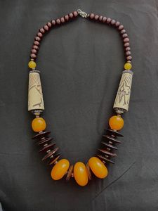 Concha de cauri con base en tema campestre y cuentas de resina, collar africano, collar de cuentas de cristal bohemio, joyería de moda, Ángel - Product Image 5