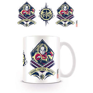 Captain <b>Marvel</b> Novelty Design Stoneware Ceramic Mug Handmade Higher Further Faster Milk Cups for Promotional <b>Gifts</b> or Presents - Product Image 2