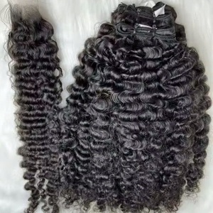 Premium Quality Virgin Unprocessed Wholesale Vietnamese <b>Curly</b> Hair Extensions Machine Double Weft Hair Weaving 100g <b>Bundle</b> - Product Image 2