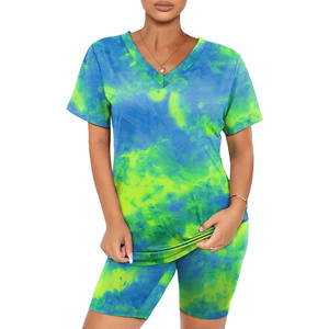 Conjunto de Yoga de cintura media de 2 piezas transpirable para mujer estampado completo con logotipo personalizado en el cierre elástico frontal - Product Image 3