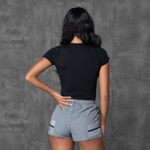 Custom Logo Ladies Windbreaker <b>Short</b> Nylon Drawstring Waist <b>Women</b> <b>Shorts</b> Windbreaker High Quality Custom Logo - Product Image 4