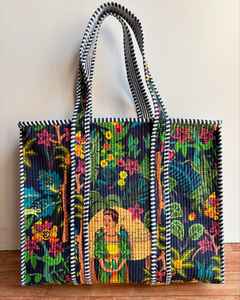 Bolsos casuales de moda, bolsos acolchados de algodón indio, bolso de compras hecho a mano, bolsos de estilo bohemio con estampado de tigre para mujer - Product Image 1