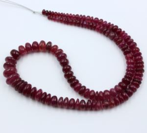 Cuentas de rubí rojo natural Rondell 4X11MM 16 "Cuentas sueltas hechas a mano para la fabricación de joyas Cuentas de rubí suave Rondell - Product Image 1