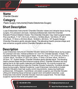 Instrumento Quirúrgico Chandler, Instrumento Quirúrgico Dental de Acero Inoxidable de Grado Médico, Herramienta Quirúrgica de Precisión para Otorrinolaringología - Product Image 5