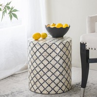 Table basse décorative en coquille de vadrouille pour le salon tables d'appoint en mosaïque table d'appoint en nacre