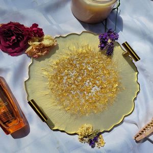 Artistic Resin Serving Platter Modern Solid Pattern for Parties Gatherings Celebrations Stylish <b>Gifting</b> Options 100pcs - Product Image 2