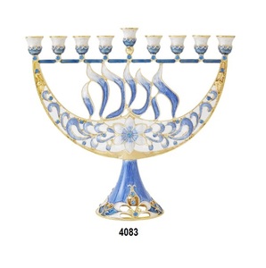 การออกแบบรูปนกคลาสสิกมาตรฐานสูงอลูมิเนียม Pewter Menorah - Product Image 3