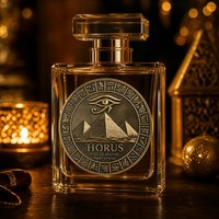 Label Parfum Mesir Kuno Logo Kustom Langsung dari Pabrik, Stiker Logam Embossed 3D Aluminium Tahan Air Kemasan Perunggu Antik