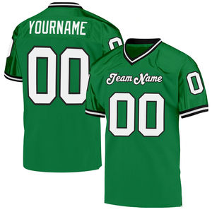 Jersey de Fútbol Americano de Primera Calidad OEM, Logotipo Personalizado, Diseño Cuadrado en Degradado, Marrón, Verde Césped, Malla Transpirable, Manga Corta - Product Image 6