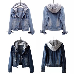 Mujeres Señoras Chaqueta Abrigo Con Capucha Top Sudaderas Con Capucha Jeans Casual Manga Larga Azul - Product Image 6