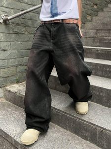 Jeans Baggy pour Hommes Femmes Y2k Skater Vintage Plain Pants Casual Wide Leg Jeans Loose Fit Denim Jeans - Product Image 3