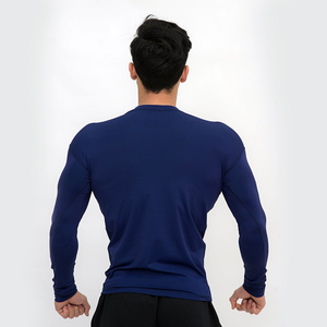 Entrenamientos de gimnasio de alto rendimiento Entrenamiento al aire libre Correr Poliéster Spandex Activewear Zip Compresión Camisa de manga larga para hombres - Product Image 2