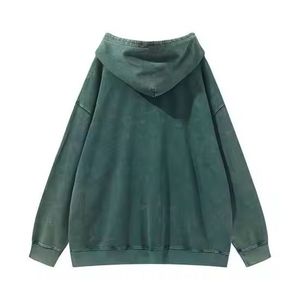 เสื้อฮู้ดฟอกสีกรดขนาดใหญ่เสื้อฮู้ดผ้าฝ้าย100% ออกแบบได้ตามที่ต้องการ - Product Image 4