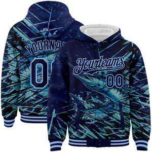 Veste à capuche letterman de pêche lourde style universitaire logo personnalisé doublure intérieure épaisse vêtements de sport pour hommes en plein air durables - Product Image 4