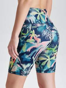 Pantalones cortos de yoga para mujer, ropa deportiva sin costuras de cintura alta, pantalones cortos de yoga con logotipo personalizado de secado rápido, venta al por mayor de Pakistán - Product Image 4