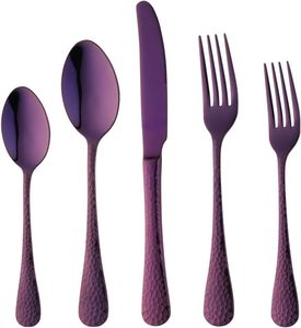 PVD Color Coated Stainless Steel Cutlery Flatware <b>Set</b> Elegant Durable & Dishwasher Safe Mirrored Steel - Product Image 4