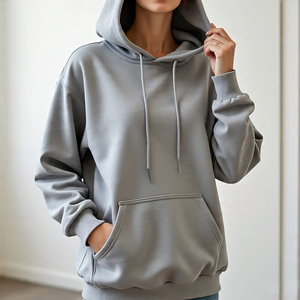 Sweat à capuche femme oversize haute qualité polaire épaules tombantes pull à manches longues sweats à capuche dames - Product Image 4
