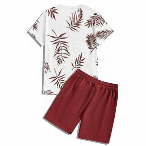 Ensemble 2 pièces pour hommes-Ensemble short décontracté à manches courtes-Ensemble court pour hommes-Ensemble court d'été - Product Image 2