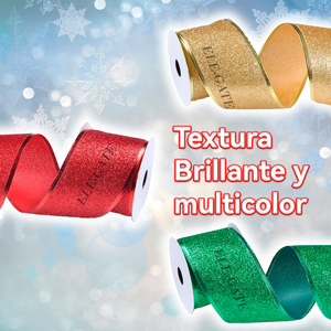 Nastri Natalizi in Rosso, Verde, Oro e Argento con Disegni Assortiti, 6,3 cm X 2,7 m per Rotolo - Product Image 5